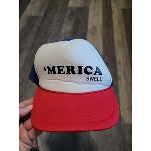 Otto 'Merica Swell Hat Mens Red White Blue Logo Trucker Rope Cap Patriotic Adult